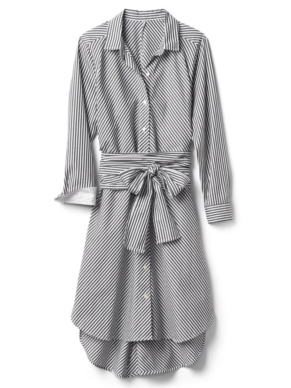 Gap Gray Pinstriped Shirt Dress Size Small
